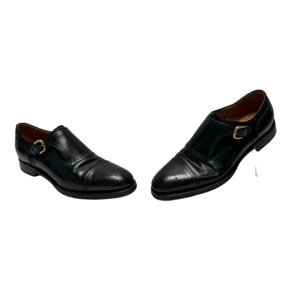 Rare - GUCCI Black Monk Strap Leather Shoes - US 8 - Excellent Condition - Picture 1 of 16
